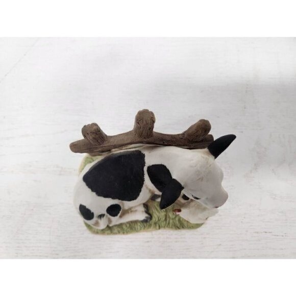 Vintage Homco Porcelain Cow With Chicken Figurine Sculpture 1469 Collectible - Picture 3 of 9